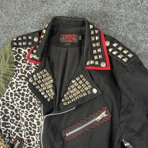 TRIPP NYC Rock Steady Jacket Studded Punk Leopard Zebra‎ Animal Print L